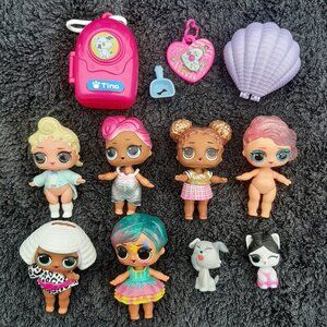Lot Of 6 LOL Surprise 3" Dolls, 2 Pets, Accessories